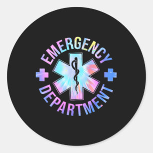 Sticker Rond Chemise du service des urgences Service des urgenc