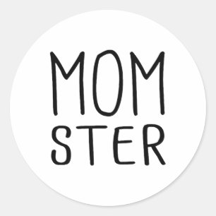 Sticker Rond Chemise en costume d'Halloween Momster Couples