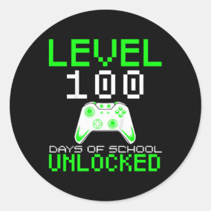 Sticker Rond Chemise Enfants 100ème Jour D'école Enfants Jeux V