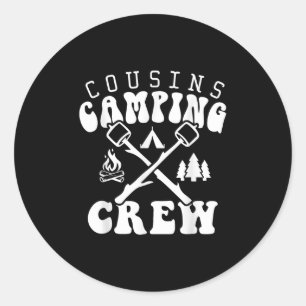 Sticker Rond Chemise Équipage de Camping Cousin 2024 Vacances e