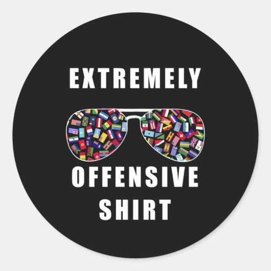 Sticker Rond Chemise extrêmement offensive (Devant)