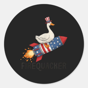 Sticker Rond Chemise Firequacker, 4 juillet Perfectionneuse