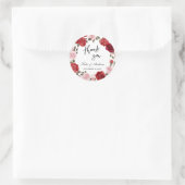 Sticker Rond Chemise Florale Rose rouge | MERCI (Sac)
