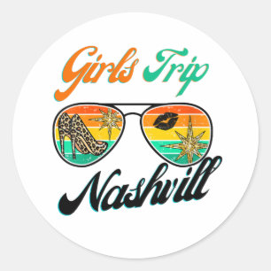 Sticker Rond Chemise Girls Trip Nashville 2024 pour le week-end