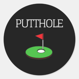 Sticker Rond Chemise graphique drôle et sarcastique de golf Put