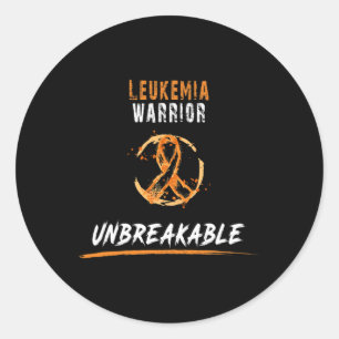 Sticker Rond Chemise guerrière Leukemia Sensibilisation à la le