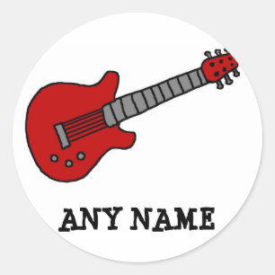Sticker Rond Chemise guitare customisée pour garçons ou filles