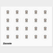 Sticker Rond Chemise Halloween d'adjoint d'enseignant avec chat (Feuille)