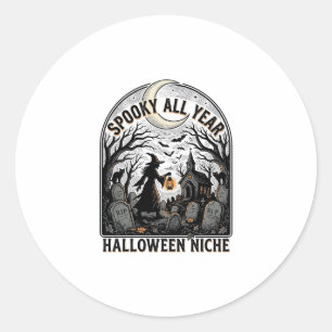Sticker Rond Chemise Halloween tous les jours Spooky toute l'an