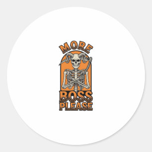 Sticker Rond Chemise Halloween Vintage squelette de patron drôl