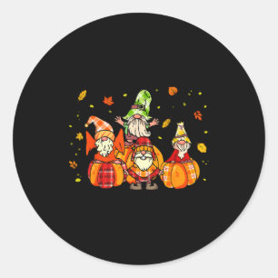 Sticker Rond Chemise Happy Fall Yall Buffalo Citrouille Automne