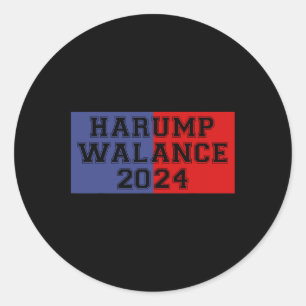 Sticker Rond Chemise Harump Walance 2024 Harris Trump Wheimer V