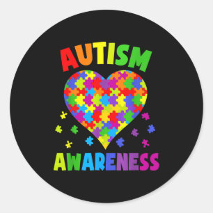 Sticker Rond Chemise Heart World Autism Awareness 2 avril 2021