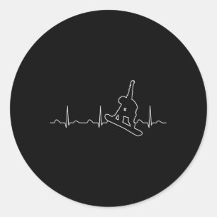 Sticker Rond Chemise Heartbeat Snowboard