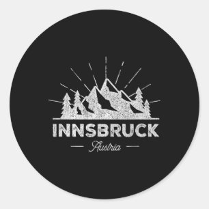 Sticker Rond Chemise Innsbruck Autriche Vintage Ski Tee Rétro