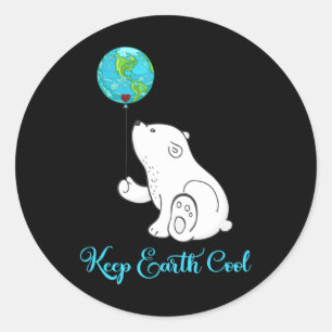 Sticker Rond Chemise Jour des terres Ours Polaire Cadeau quotid