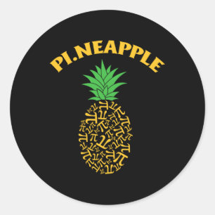 Sticker Rond Chemise Jour Pi Pi-neapple Ananas Funny Amant Teac