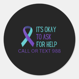 Sticker Rond Chemise Ligne D'assistance Prévention Suicide Femm