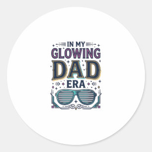 Sticker Rond Chemise Lunettes de soleil néon rétro de l'ère Pap
