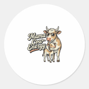 Sticker Rond Chemise Mama Cow pour les mamans de la ferme rural