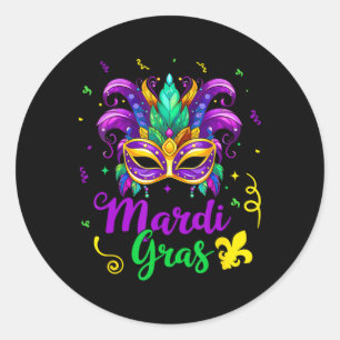Sticker Rond Chemise Mardi Gras pour femmes enfants hommes Perl