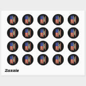 Sticker Rond Chemise Nom de Famille Ford Ford Nom Drapeau Améri (Feuille)