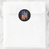Sticker Rond Chemise Nom de Famille Ford Ford Nom Drapeau Améri (Sac)