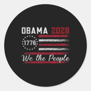 Sticker Rond Chemise Obama 2028 Obama pour Président