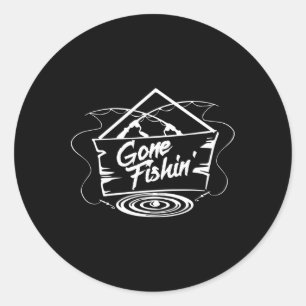 Sticker Rond Chemise Parti Pêcher Cadeau pour les Amateurs de P