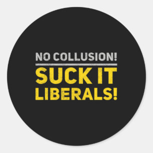 Sticker Rond Chemise Pas de Collusion Pro Trump