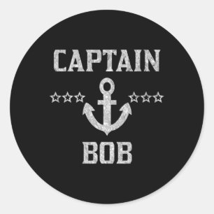 Sticker Rond Chemise personnalisée avec prénom Captain Bob Arge