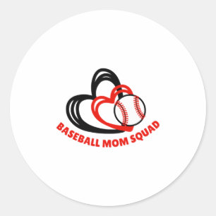 Sticker Rond Chemise personnalisée pour maman de baseball d'équ