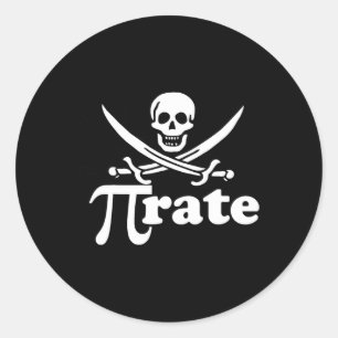 Sticker Rond Chemise Pirate Pi Rate Pour Pi Day Math Pirates