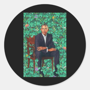 Sticker Rond Chemise Portrait du président Barack Obama