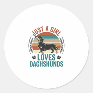 Sticker Rond Chemise pour amateur de teckel Graphique de chien
