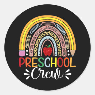 Sticker Rond Chemise pour enseignant de maternelle - Dos arc-en