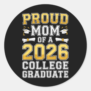 Sticker Rond Chemise pour femme fière d'être la mère d'un diplô