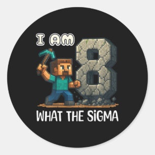Sticker Rond Chemise pour garçons pour anniversaire 8 ans Sigma