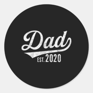 Sticker Rond Chemise pour hommes Papa depuis 2020 - Futurs papa