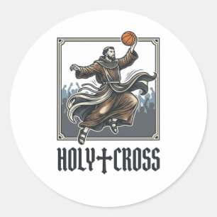 Sticker Rond Chemise religieuse vintage de basket-ball Holy Cro