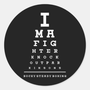 Sticker Rond Chemise Rock Steady Boxing Parkinson's Eye Chart