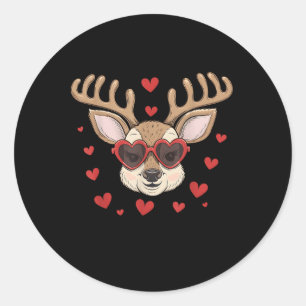 Sticker Rond Chemise Saint-Cerf de Saint-Valentin pour les coup