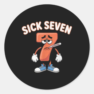 Sticker Rond Chemise Sick Seven Meme Six Sept Blague _6