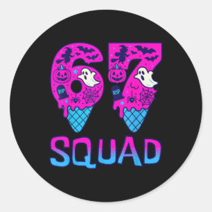 Sticker Rond Chemise Sick Seven Meme Six Sept Drôle 67 Hallowee