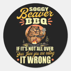 Sticker Rond Chemise Soggy Beaver Bbq
