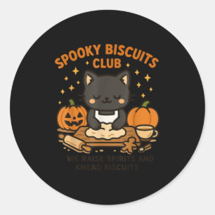 Sticker Rond Chemise Soky Biscuits Club Chat Drôle Halloween Cu