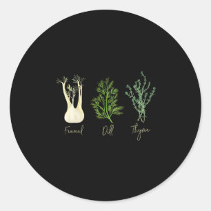 Sticker Rond Chemise Subtile Herbe Fennel Aneth Thym Anti Trump