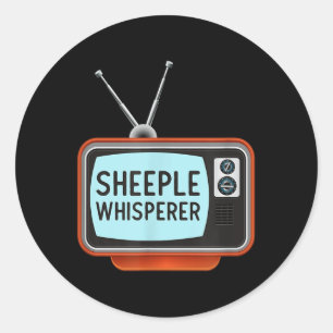 Sticker Rond Chemise T des médias traditionnels anti-propagande