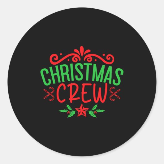 Sticker Rond Chemise T Famille Équipage de Noël_1 (Devant)