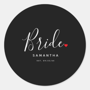 Sticker Rond Chemise T Mariage De Mariée Élégante